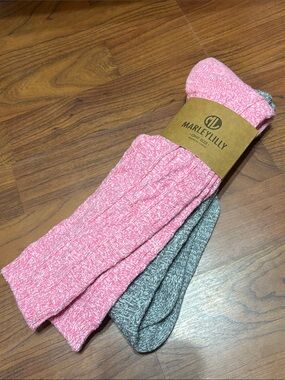 Marley Lilly Women’s Boot Socks – Pink & Gray Duo